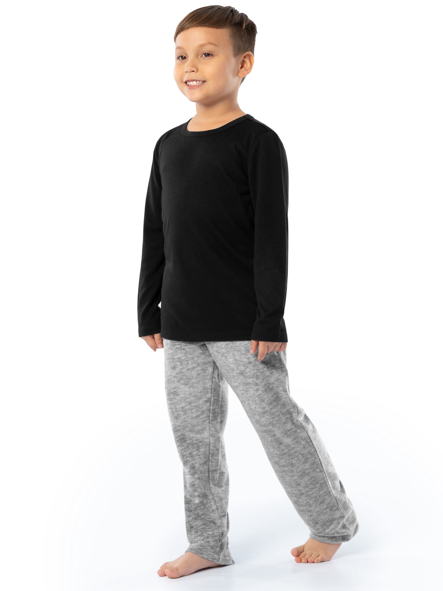Fruit of the Loom Boy's Long Sleeve Fleece Pajama Set, 2-Piece, Sizes 4-16
