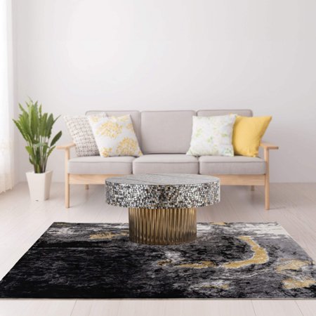 T 1207 32 Coffee Table Finished With Mother Of Pearl Top Antique Brass Primary Living Space Modern Round Open Storage Coffee End Tables Glossy Stainless Steel