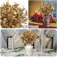 thumbnail image 3 of Gold Leaves Decorations for Christmas Artificial Golden Plants Fake Leaf - 17 Inch 5 Pack, Faux Foliage Simulation Flowers Grass Xmas Decor Plant Bushes Indoor Outdoor Wedding Table Centerpiece DIY, 3 of 5