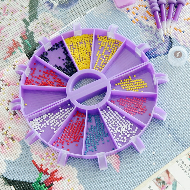 Diamond Painting Purple Trays Drill Plate Small Bead Tray Spoon Heart DIY  Painting with Diamonds Accessories