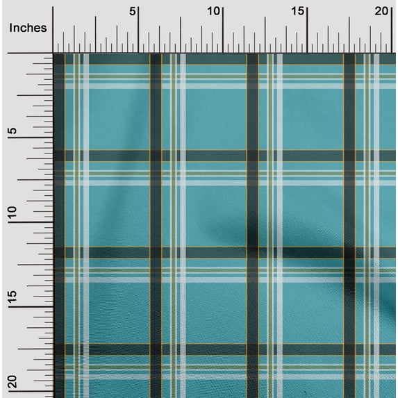 oneOone Polyester Lycra Fabric Madras Check Print Fabric By The Yard 56 Inch Wide