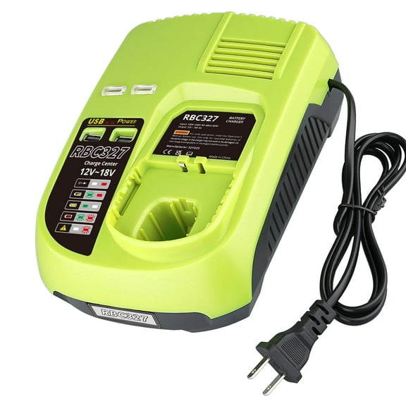 Replace ryobi 18v battery charger P117B P118 P119 to Charge Ryobi Battery Lithium ion & Ni-cad Ni-Mh 12V 14.4V 18V such as P100 P102 P102 P105 P107 P108 With USB