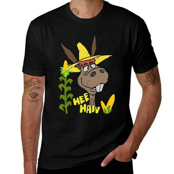 Hee Haw Donkey Vintage Classic Mens T Shirts Cotton Short Sleeve T-Shirt Crew Neck Tees Casual Shirt