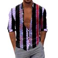 thumbnail image 1 of Camisas Para Hombre XXL Camisas estampadas informales de manga larga para otoño e invierno para hombre, blusas superiores a la (Purple, M), 1 of 4