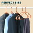 thumbnail image 3 of Lifemaster Plastic Clothes Hangers – Heavy Duty Hanger Set, For Organizing Clothes, Dresses, and Coat, Holds Up To 5 lbs, Space-saving Hangers with Non-Slip Shoulder Grooves, Pack of 100, Orange, 3 of 5