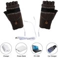 thumbnail image 2 of Guantes calentados por USB unisex, guantes sin dedos calentados, calentadores de manos de punto, diseño lavable, gris oscuro, 2 of 4
