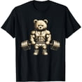 thumbnail image 1 of Camiseta divertida para levantamiento de pesas de oso de peluche, gimnasio, entrenamiento, animal, 1 of 2