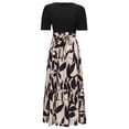 thumbnail image 3 of WILLBEST Vestido Midi De Verano Para Mujer 2025, Estampado Floral, Cruzado, Manga Corta, Maxivestido De Patchwork Con Volantes, Vestido De Línea A, 3 of 3