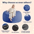 thumbnail image 4 of Ambitelligence Large Bean Bag Chair Cover, Plush Bean Bags Chairs Cover Only Without Filler Included, Beanbag Chairs for Adults, Teens, Kids, Dark Blue 5FT, 4 of 7