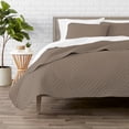 thumbnail image 1 of Bare Home Ensemble de Courtepointe - 2 Pcs - Couvre-Lit Matelassé à Losanges - Lit Simple/simple TG, Taupe, 1 of 5