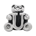 thumbnail image 2 of Letter U Teddy Bear Kids Charm .925 Sterling Silver Antiqued Reflection Beads, 2 of 5