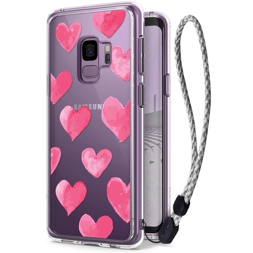 Samsung Galaxy S9 Cute Case, Ringke Fusion [DECO Watercolor Hearts