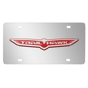 Jeep Trailhawk 3D Logo Mirror Chrome Stainless Steel License Plate