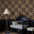 thumbnail image 4 of Baroque Peel and Stick Wallpaper Elegant Dark Damask Antique Gold Baroque Design Wall Mural 23.6in x 9.8ft Self Adhesive Removable Wall Paper Renter Friendly Wallpaper for Bedroom Men, 4 of 8