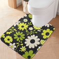 thumbnail image 2 of Yayeee Bath Rug for Bathroom Floor Non Slip Rectangle Fluffy Soft Absorbent Mat, 16"x24", Green Flower Pattern, 2 of 7