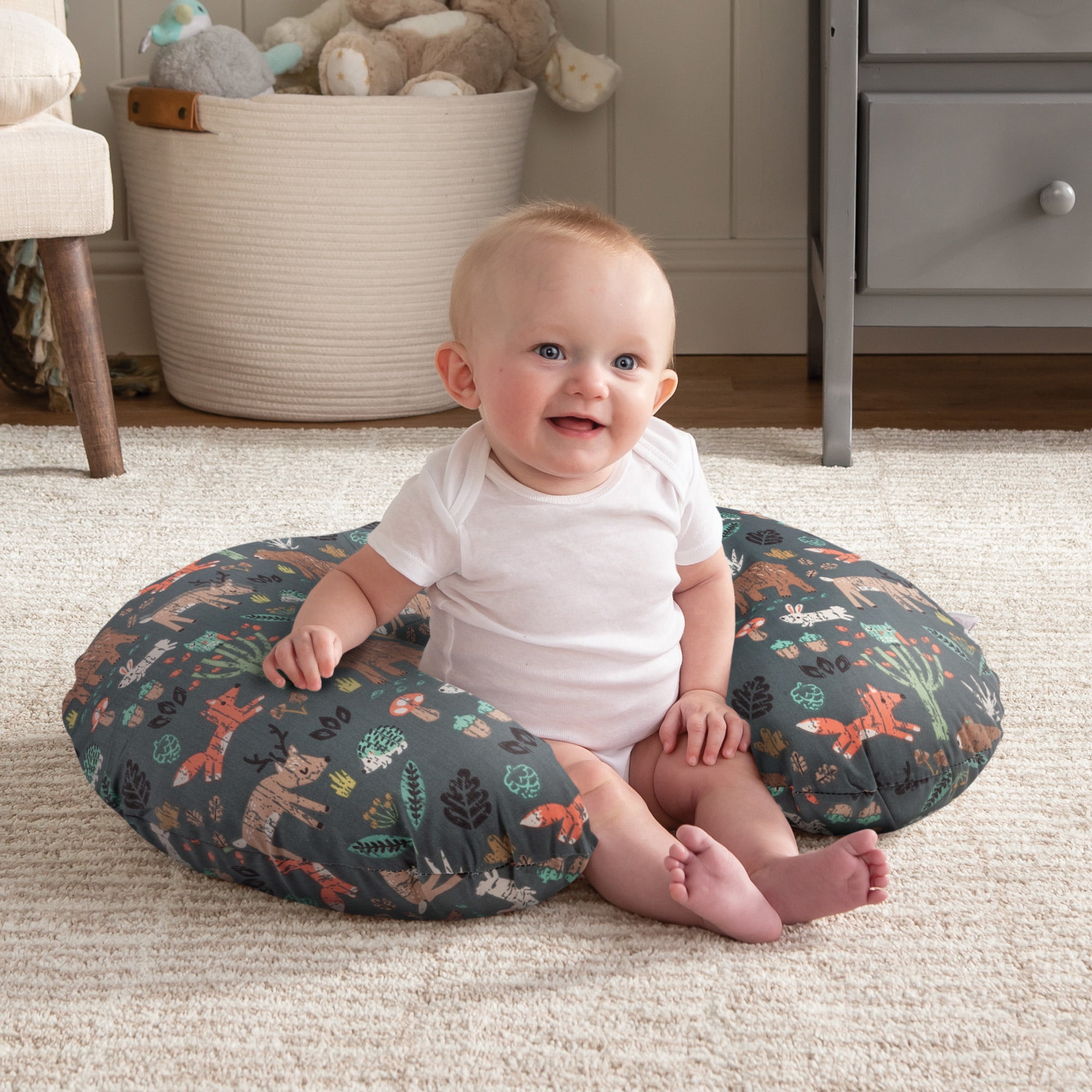 Boppy Nursing Pillow and Positioner Original, Green Forest Animals - 2