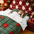 thumbnail image 4 of Erosebridal Retro Western Plaid Twin Comforter Sets, Poinsettia Flower Bedding Set, Dark Green, Christmas Reversible, 2-Piece, 1 Comforter and 1 Pillowcase, 4 of 7