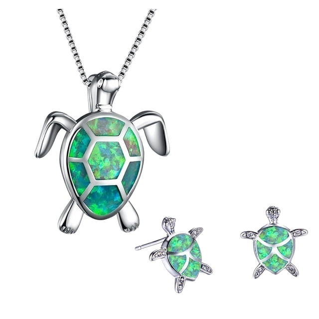 Tortoise Multicolor Set Pendant Stud Clavicle Chain Ladies Turtle Jewelry Set Jewelry Set for Girls 4-6 Jewelry Set for Girls 12-14 Jewelry Set for Prom Jewelry Set for Girls 10-12 Necklace Bracelet