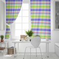 thumbnail image 5 of Fsddascl Slate Blue Plaid Blackout Curtains for Bedroom/Living Room, Thermal Insulated Kitchen Curtains, Colorful Vintage Check Farmhouse Grommet Darkening Window Treatment Drapes 27.5"x39"x2, 5 of 6