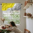 thumbnail image 6 of Ombre Valances for Windows Kitchen Valance Curtains with Wide Rod Pocket Modern Abstract Geometric Valance Curtains Bathroom Curtain Valance Yellow Grey Window Valances for Kitchen Bathroom 54"x18", 6 of 6