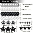 thumbnail image 4 of FL Birthday Decorations for Men Women, Black White and Silver Happy  Party Decor Set with 25 Number Foil Balloons, Banner, Cake Topper for Him Her, 4 of 7