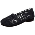 thumbnail image 2 of AUDeals Women's Knit Sneakers, Crochet Lace Up Shoes with Breathable Comfort for Walking and Training (Black, 6), 2 of 4