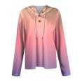 thumbnail image 4 of T-Shirt for Women Women's Fashion Long Sleeve Button Up Casual Hooded Printed T-Shirt Top, 4 of 5