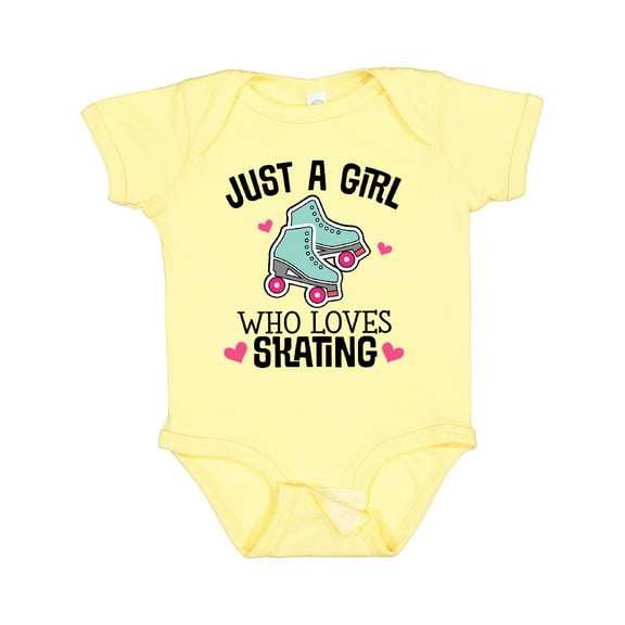 Inktastic Just a Girl Who Loves Skating Girls Baby Bodysuit