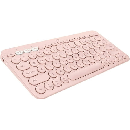 Restored Logitech K380 Multi-Device Wireless Bluetooth Keyboard Designed for Windows, Mac, Chrome OS, Android, iOS, Apple TV, Space-Saving Compact Design - Rose