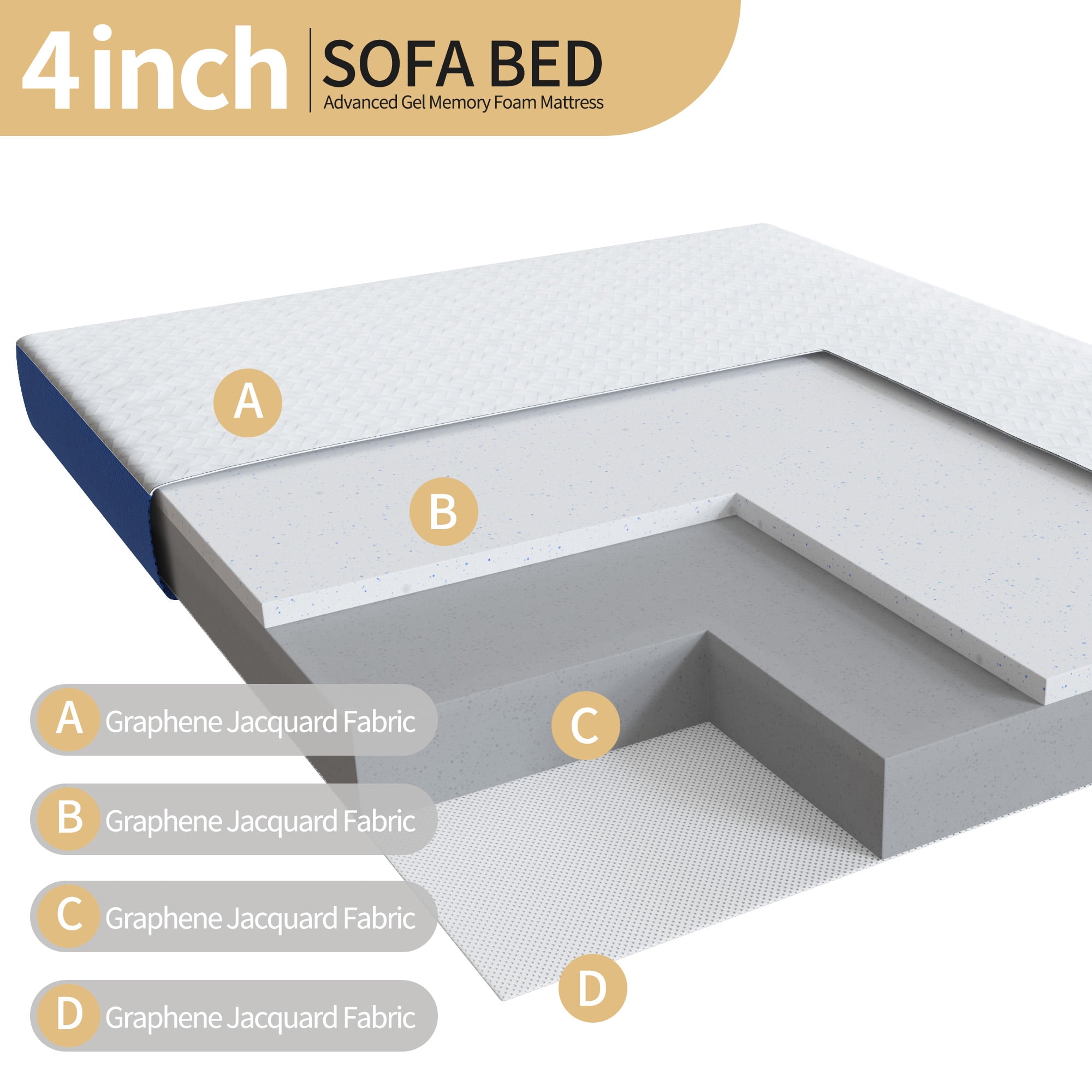 Timber Vibe Studio Adult 4 in Cooling Technology Full Medium Tight Top Gel Mattresses