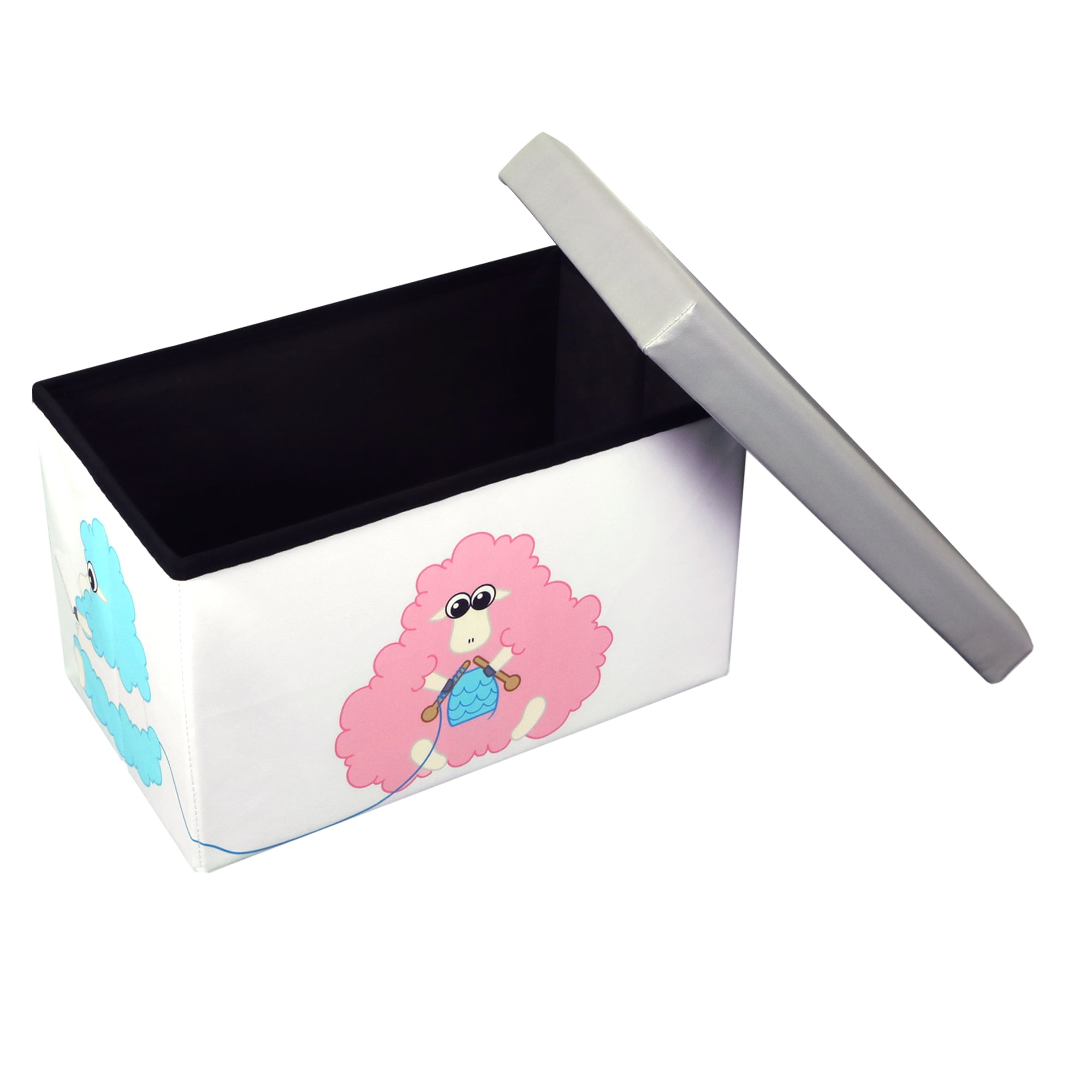Otto & Ben Children 20" Sheep and Knitting Toy Wood Storage Chests, Multi-color