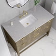 thumbnail image 3 of James Martin Vanities 48" Single Vanity, Pebble Oak w/ 3 CM White Zeus Quartz Top, 3 of 5