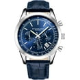 thumbnail image 1 of Stuhrling Mens Rialto Chronograph Watch Blue Dial with Date Tachymeter 24 Hour Subdial Leather Strap, 1 of 4