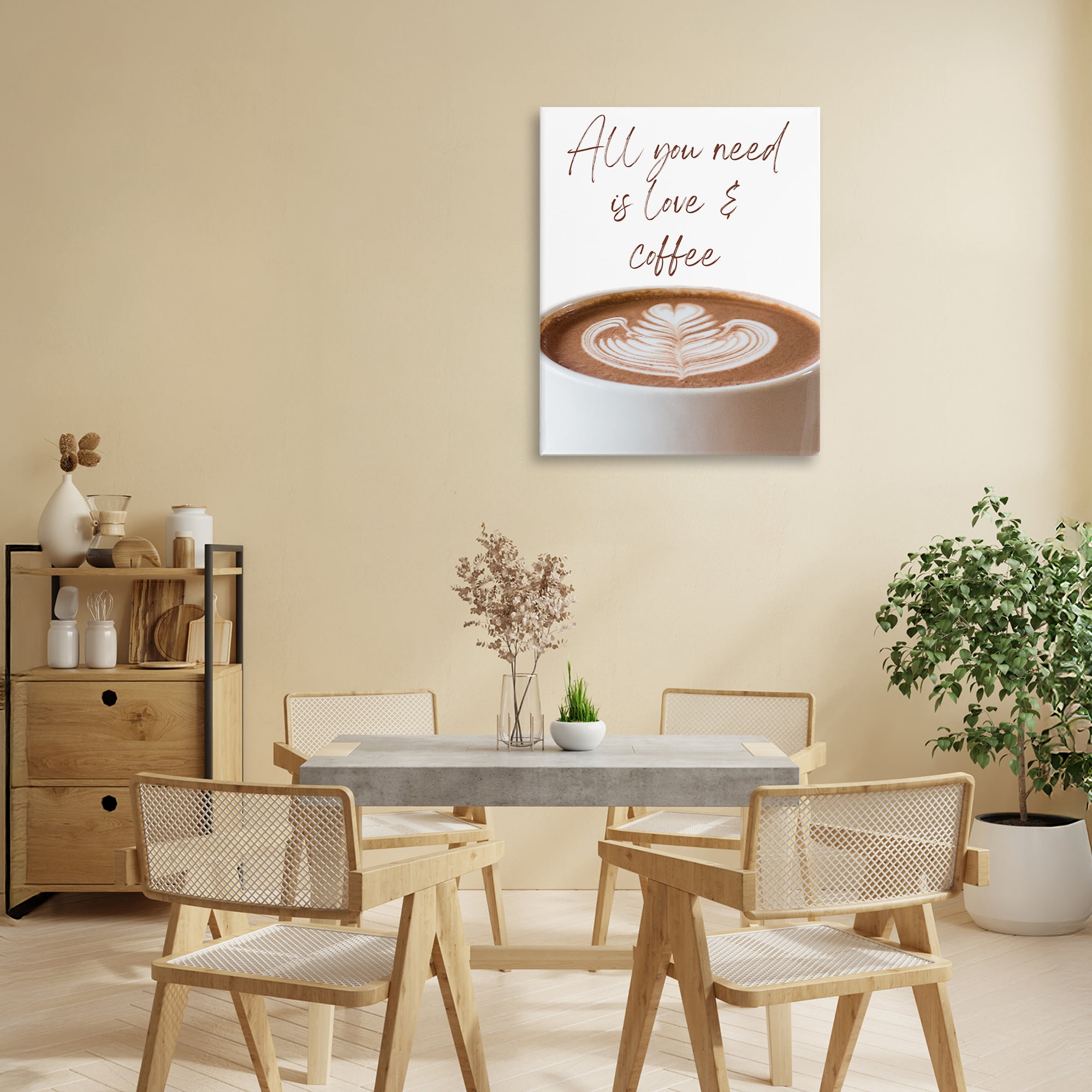 Stupell Industries All You Need Love & Coffee Canvas Wall Art, design by Jesse Keith