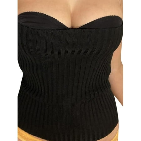 

Women s Knit Cami Tops Basic Spaghetti Strap Solid Color Corset Tops