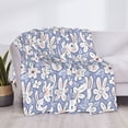 thumbnail image 3 of Yiaed Rabbit And Floral Print Blanket Throw Blanket Soft Cozy Flannel Blanket for Home Bed Sofa Couch Chair-40"x30", 3 of 6