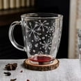 thumbnail image 4 of STP GOODS Snowfall Glass Mug Set of 4 pcs 11.8 fl oz (350 ml) Tea Mugs for Hot Beverages Coffee and Tea Mugs for Latte Cocoa Chocolate Glass Drinkware, Service for 4, Red, 4 of 4