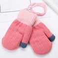thumbnail image 1 of Gants Rouges Mitaines Tout-Petits Gants à Doigts Complets Enfants Hiver Double Couche Épais Chauds à Doigts Complets Couture Mitaines Tricotées Hiver Chaudes Duveteuses Mitaine Tricotée avec Cordon de Cou, 1 of 4