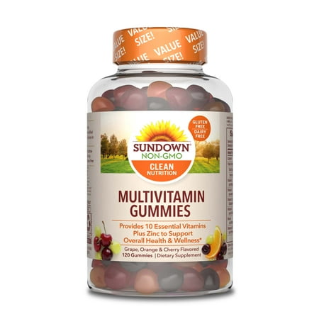 Sundown Naturals Adult Multivitamin with Vitamin D3 Dietary Supplement Gummies, 120