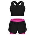 thumbnail image 1 of MSemis Kids Girls 2pcs Sports Set Keyhole Cross Back Tank Tops and Shorts Set For Yoga Gymnastics Dance Hot Pink 14, 1 of 4