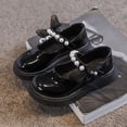 thumbnail image 2 of Bxsruta Girls Mary Janes Shoes Pearl Bowknot Flat Heels Princess Dress Shoes for Kids, 2 of 8