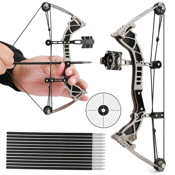 9.5'' Mini Compound Bow Arrow Set 12lb Archery Toy Target Shooting Children Gift