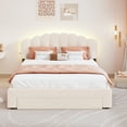 thumbnail image 3 of Queen Bed Frame with Storage Drawer,Wooden Queen Size Bed Frame w/LED Lights and USB Ports,for Bedroom,Guest Room,83.5"x62.2"x41.9",Beige, 3 of 8