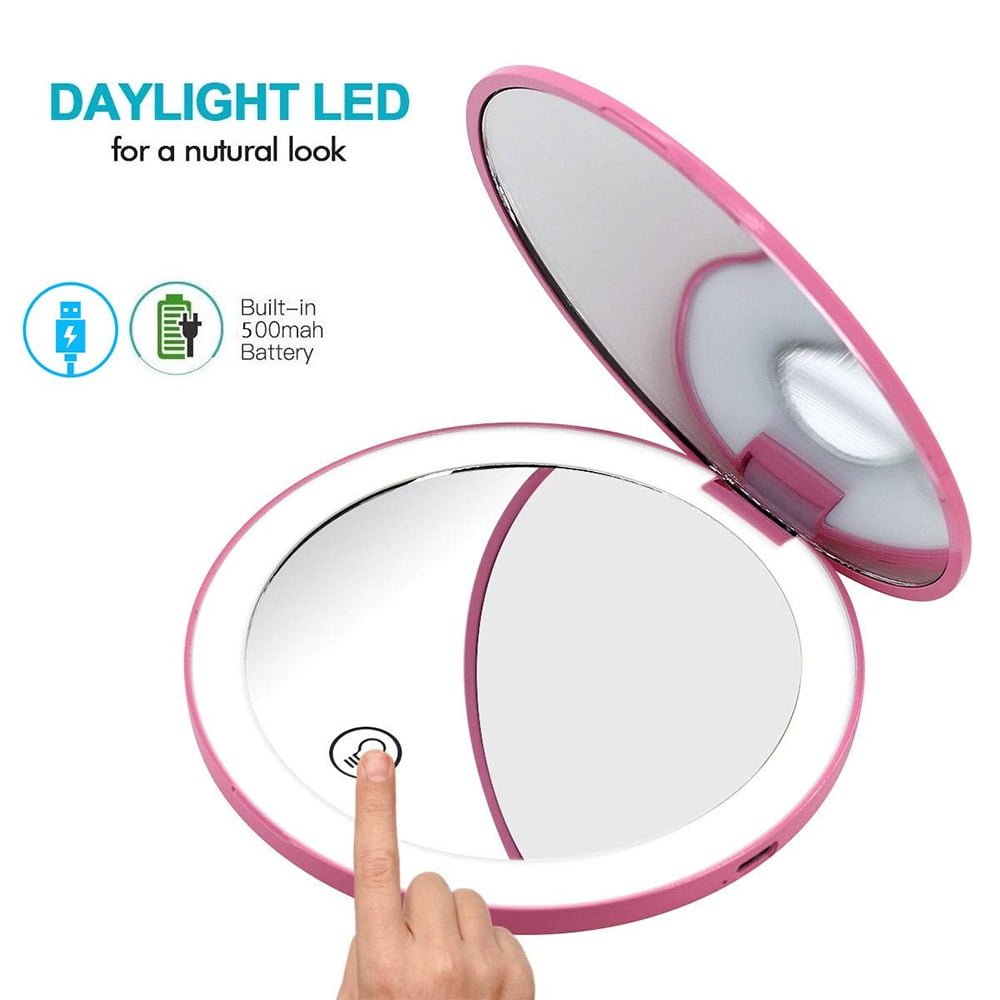 DeYesom Compact Mirror with Lights Led Pocket Mirror for Women, Compact  Travel Makeup Mirror 3X Magn…See more DeYesom Compact Mirror with Lights  Led