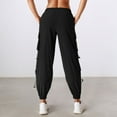 thumbnail image 4 of Women's Casual Pants Street Style Joggers with Multiple Pockets and Drawstring Elastic Waist for Comfortable Daily Wear, 4 of 8