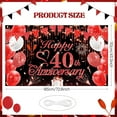 thumbnail image 3 of 40th Anniversary Decorations Red Black Happy Banner Ruby Wedding for Anniversary, Party 72.8x43.3 inches, 3 of 7