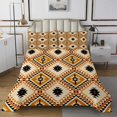 thumbnail image 1 of Erosebridal Orange Aztec Quilt Sets for King Size Bed, Triangle Geometry Coverlet Set King, Western Hippie Bedding Set, Ultra Soft Room Decor, 3 Pieces, 1 of 6