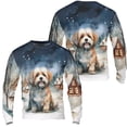 thumbnail image 3 of Hello Winter Havanese Welcome Snowy Night Watercolor Vintage All Over Print 3D Sweatshirt Unisex Merch Havanese Dog Lover Gifts Idea - 01011, 3 of 6