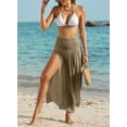 thumbnail image 5 of Eytino Women's Swimsuit Cover Up High Slit Sarong 2025 High Waisted Maxi Beach Skirt Bathing Suit Bottom Swim Coverup Khaki 2XL, 5 of 7