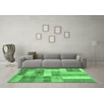 thumbnail image 3 of Ahgly Company Indoor Round Patchwork Emerald Green Transitional Area Rugs, 4' Round, 3 of 4
